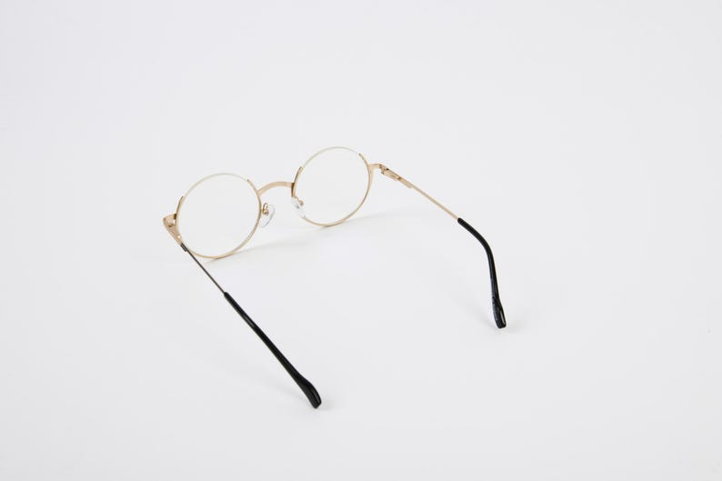 Handmade Gold Round Metal Supra Glasses for Men