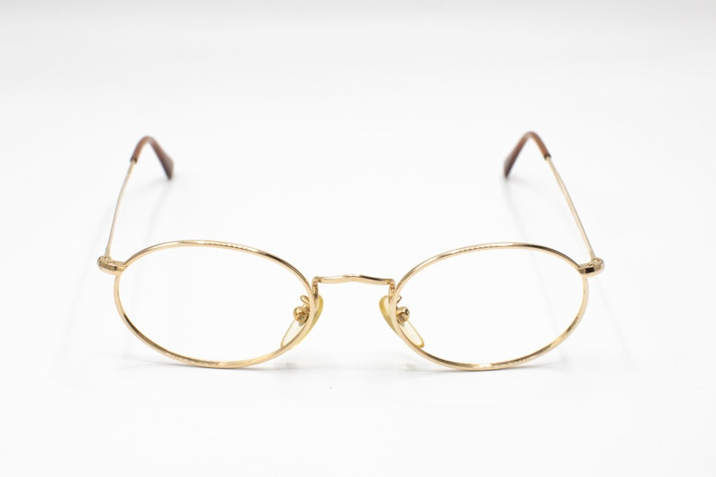 Natkalet vintage oval eyeglasses small gold metal