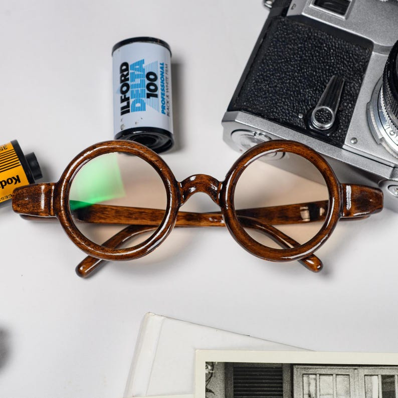 Wooden Reading Glasses with Copper Inlay