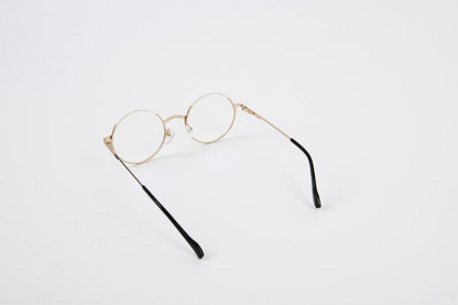 Handmade Gold Round Metal Supra Glasses for Men