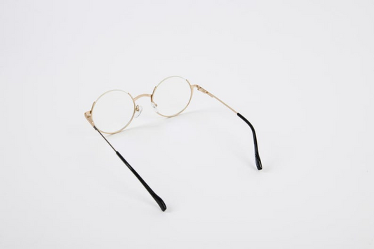 Handmade Gold Round Metal Supra Glasses for Men