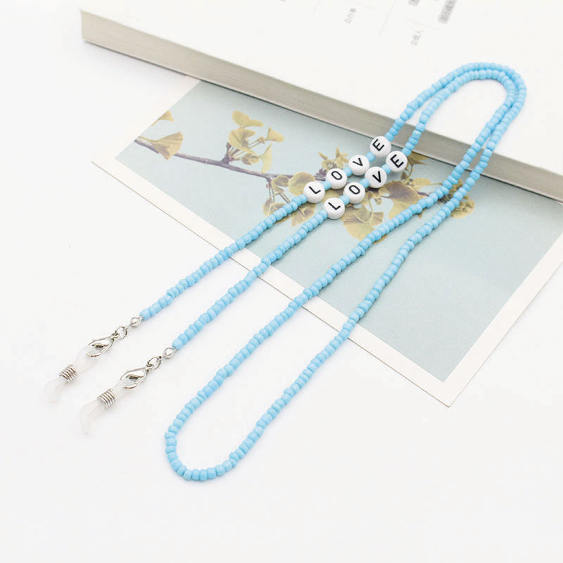 Eyeglasses Chain Letter Chain Color Mix Necklace