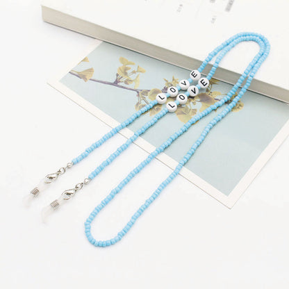 Eyeglasses Chain Letter Chain Color Mix Necklace