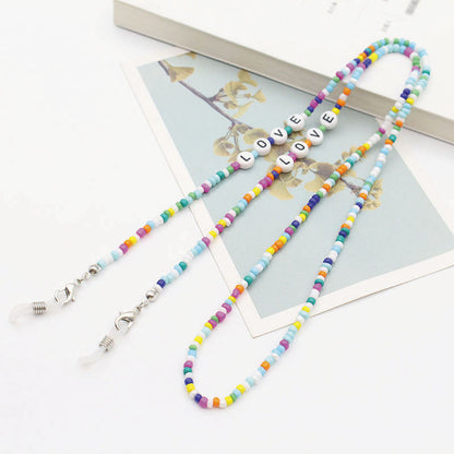 Eyeglasses Chain Letter Chain Color Mix Necklace