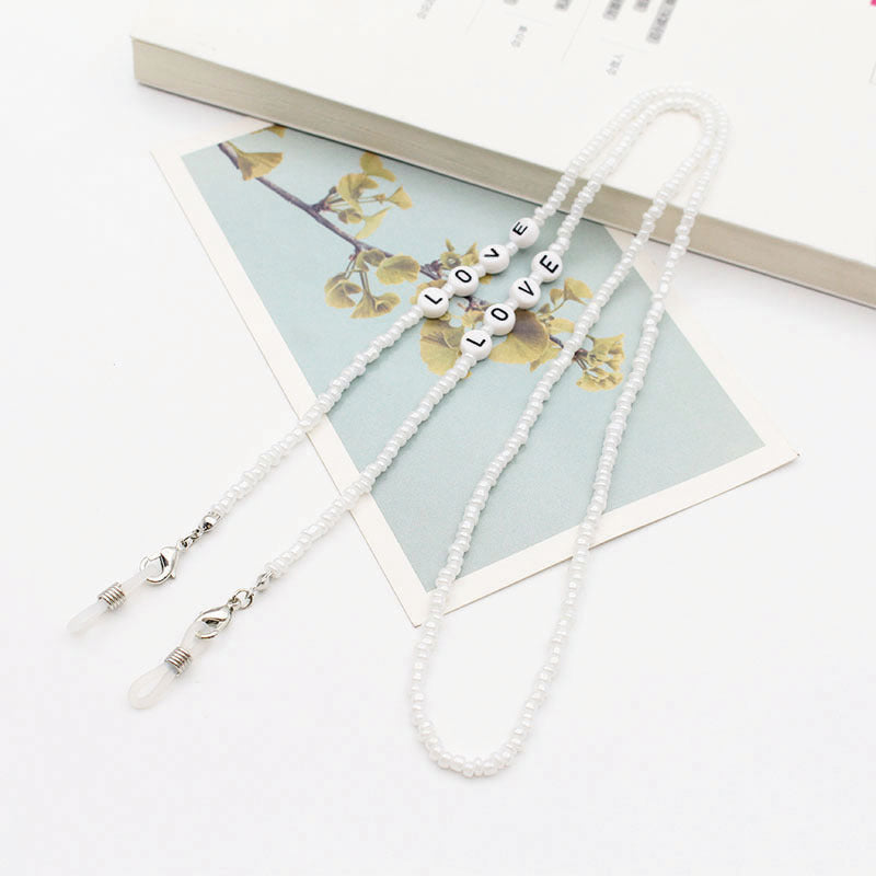 Eyeglasses Chain Letter Chain Color Mix Necklace