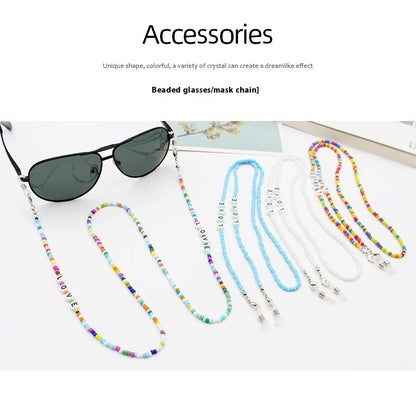 Eyeglasses Chain Letter Chain Color Mix Necklace