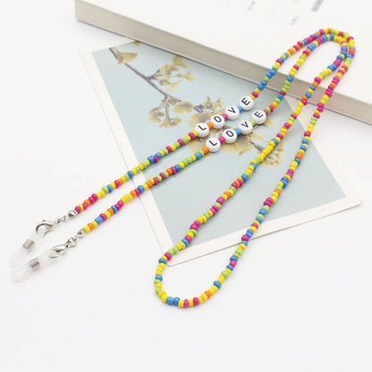 Eyeglasses Chain Letter Chain Color Mix Necklace