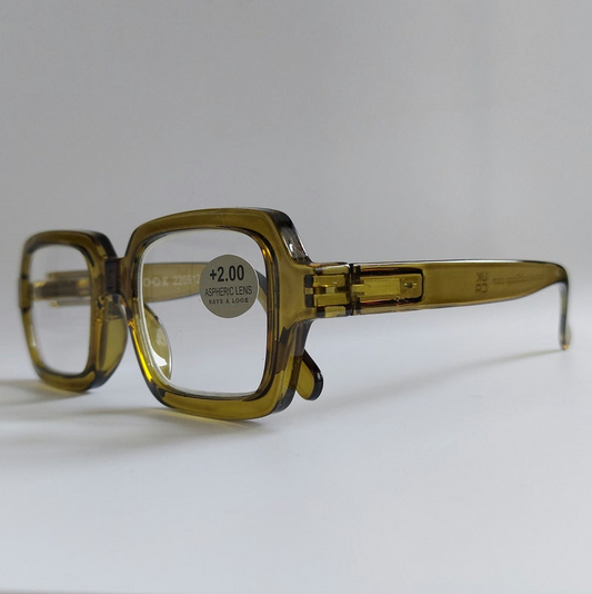 Natkalet Moss Green Rectangular Reading Glasses