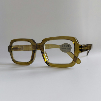 Natkalet Moss Green Rectangular Reading Glasses