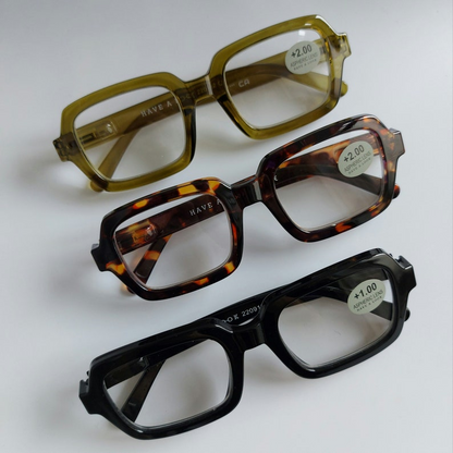 Natkalet Moss Green Rectangular Reading Glasses