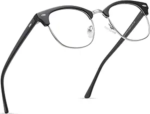 Natkalet Blue Light Glasses – Vintage Half Frame, UV & Eyestrain Protection