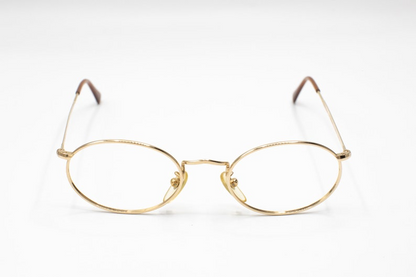 Natkalet vintage oval eyeglasses small gold metal