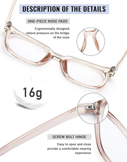 Natkalet Oversized Blue Light Glasses for Women & Men – Anti-Glare, Eye Strain Relief