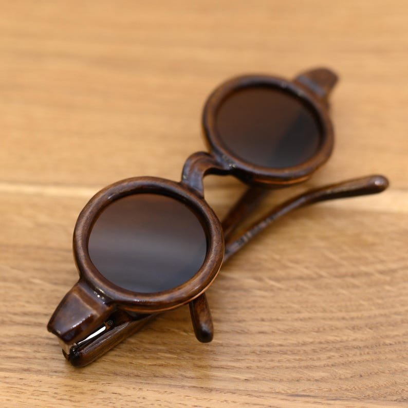 Wooden Reading Glasses with Copper Inlay