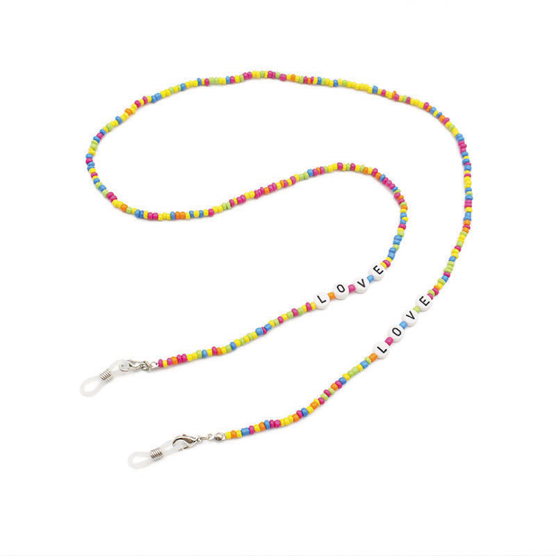 Eyeglasses Chain Letter Chain Color Mix Necklace