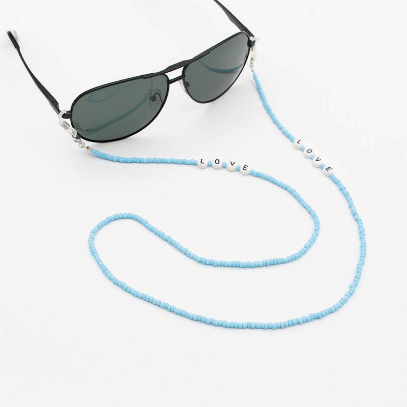 Eyeglasses Chain Letter Chain Color Mix Necklace