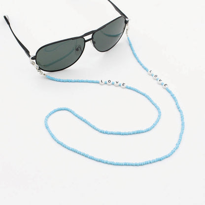 Eyeglasses Chain Letter Chain Color Mix Necklace